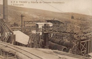 RPPC RFE TREMP 9 FABRICA DE CEMENTO J. VILLANUEVA SPAIN REAL PHOTO POSTCARD