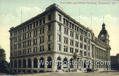 Post Office, Winch Building Vancouver British Columbia, Canada Unused 