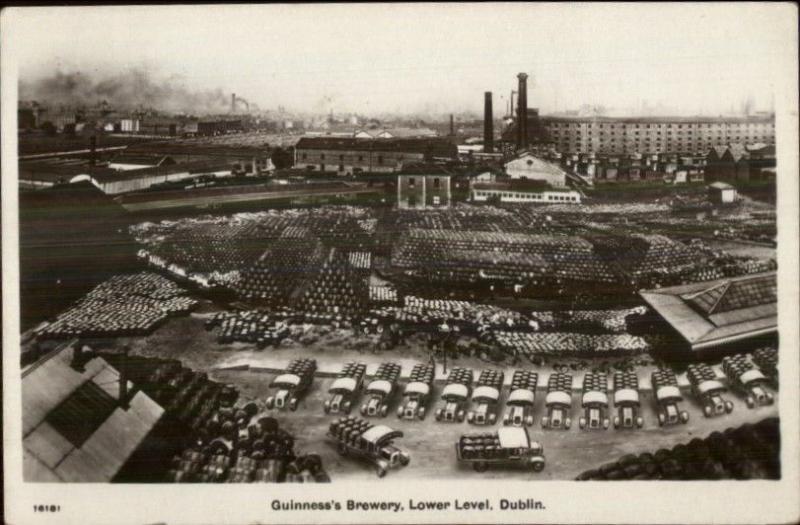 Guinness Beer Beer Brewery c1915 Real Photo Postcard #3 myn OLD TRUCKS