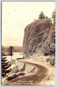 Bishops Cap Columbia River Highway Oregon Rocks RPPC Real Photo Postcard