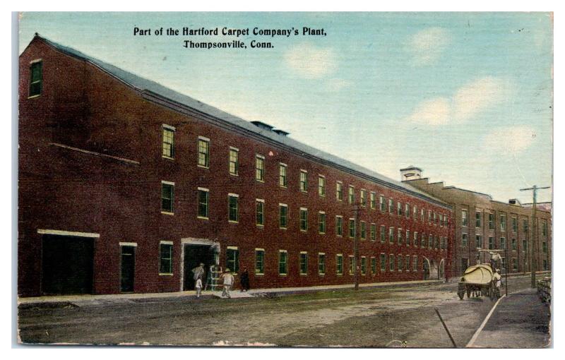 Early 1900s Hartford Carpet Company Plant, Thompsonville, CT Postcard