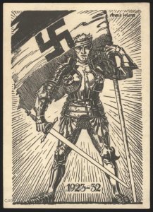 3rd Reich 1932 Sturmbann III SS Munich Chapter Propaganda Card UNUSED 112731