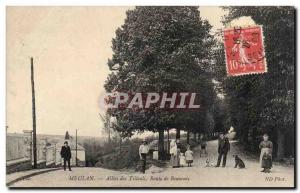 Old Postcard Meulan Allees Tilleuls Route Beauvais