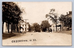 J87/ Greentown Ohio RPPC Postcard c1910 Stark Co W Street Stores Home 901