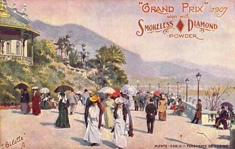 Tuck Oilette, Grand Prix, 1907, Smokeless Diamond Powder, Adv ,Old Postcard