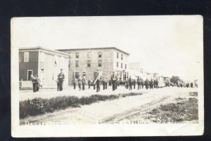 RPPC ESTELLINE SOUTH DAKOTA DOWNTOWN STREET SCENE PARADE REAL PHOTO POSTCARD