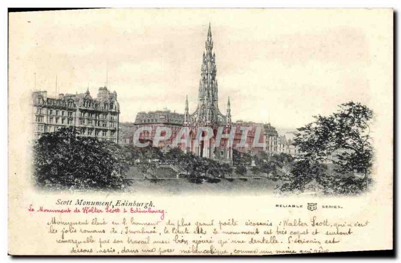 Old Postcard Edinburgh Scott Monument