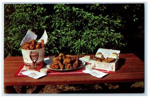 c1960s KFC Kentucky Fried Chicken On Table Advertising Unposted Vintage Postcard