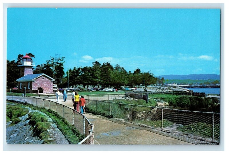 c1940 Lighthouse Wharf Board Walk Background Santa Cruz California CA Postcard 