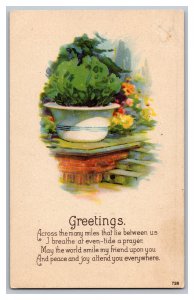 Vintage Postcard Greetings Across The Many Miles