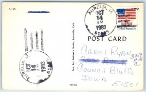 1983 Aurelia, IA Post Office Cancel Postcard Town USPO Postal History A269