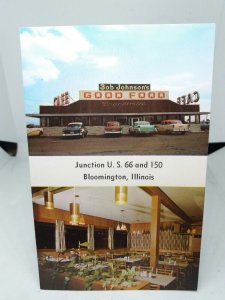 Bob Johnsons Brandtville Restaurant Bloomington Illinois USA Vintage Postcard