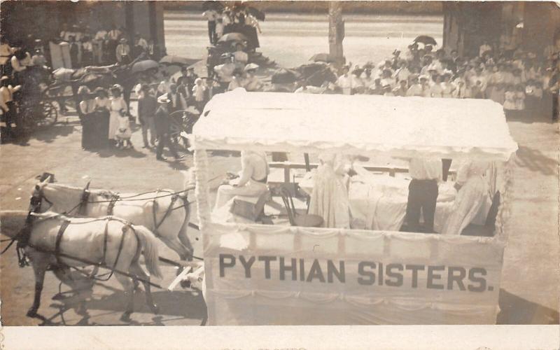 F15/ Parade Real Photo RPPC Postcard c1910 Pythian Sisters Float 6