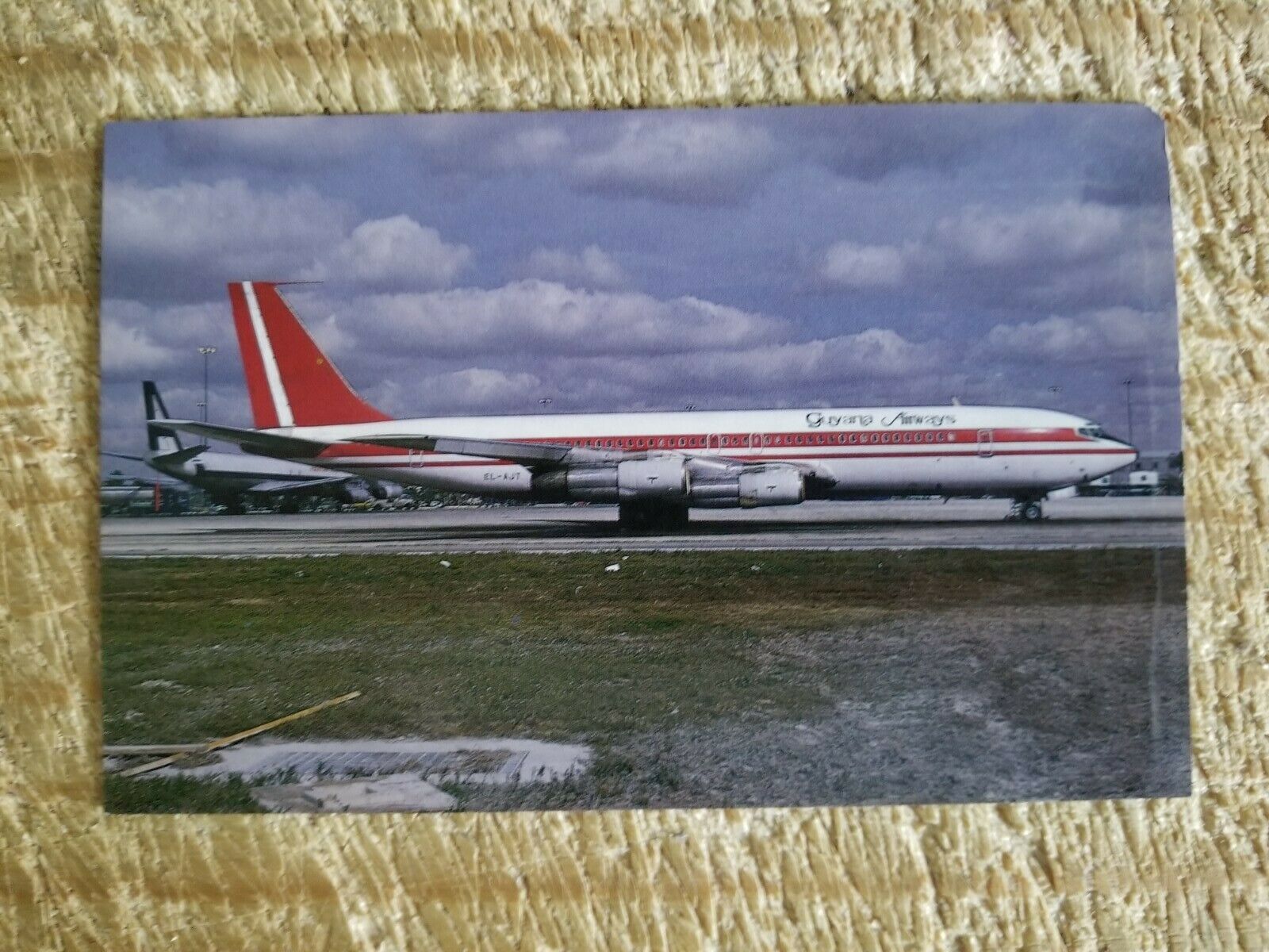 Guyana Airways Boeing 707-344B at Miami.Rare VTG Aircraft Postcard*P44 ...
