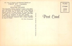 Port St. James Michigan Air View Of Harbor & Business District, PC U23045