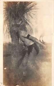 MEXICO / INDIAN TATOOS / WAR PAINT FEATHER HEAD BAND MILITARY PHOTO POSTCARD