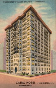 Vintage Postcard 1953 The Tallest Building Fireproof Cairo Hotel Washington DC