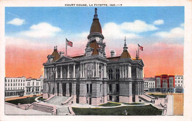 Court House, LaFayette, Indiana, Early Postcard, unused