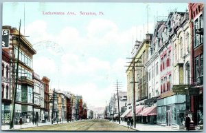 SCRANTON PA LACKAWANNA AVE. ANTIQUE POSTCARD