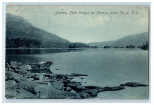 c1910 Looking North Through The Narrows Lake George New York NY Postcard
