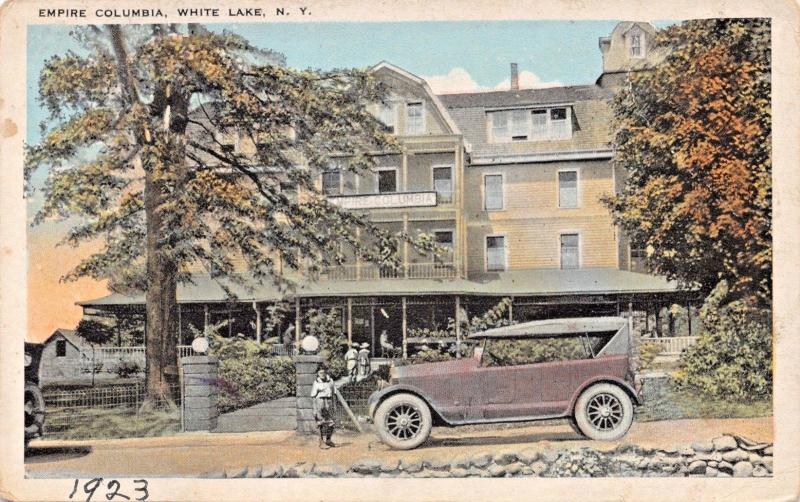 WHITE LAKE NEW YORK~EMPIRE COLUMBIA NEWMAN PUBL POSTCARD 1923 PSMK