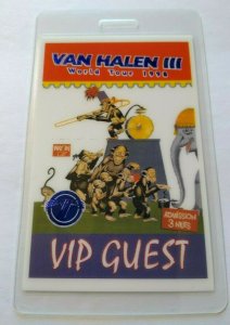 Van Halen III Backstage Pass Original VIP Guest Circus Monkey Artwork 1998 Eddie