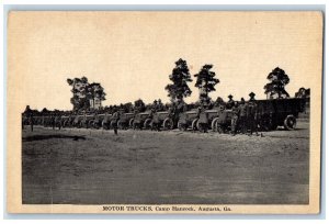 c1920's Motor Trucks Army Camp Hancock Augusta Georgia GA WW1 Postcard