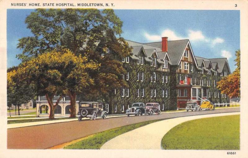 Middletown New York Nurses' Home State Hospital Vintage Postcard JA4741553