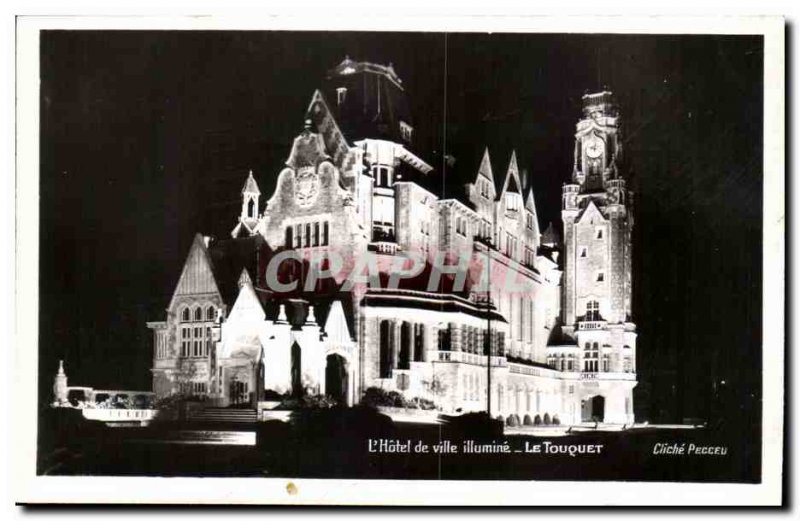 Le Touquet Old Postcard L & # City 39hotel lights