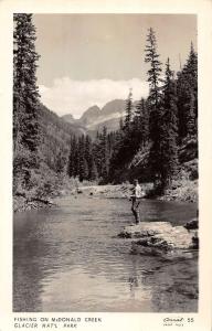 Glacier National Park Montana McDonald Creek Real Photo Antique Postcard K83039