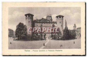 Old Postcard Torino Piazza Castello and Palazzo Madama