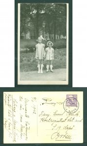 Sweden 1942. Photo Card. 2 Girls In Sunday Dress. Postal Used