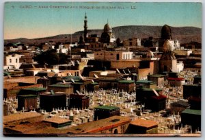 Postcard Cairo Egypt Sultan Ali Mosque Cemetery 1910s DB View