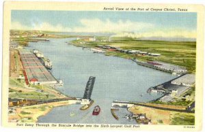 Port & Entry of Corpus Christi, Texas, TX, Linen
