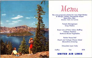 Airline Issued United Air Lines Crater Lake Oregon Postcard