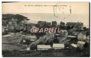 Old Postcard On The Beach And Val Andre Villas