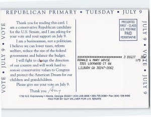 Postcard Vote Guy Millner US Senate July 9th Republican Primary Ad