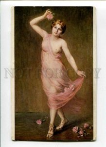 3093957 NUDE Female DANCER Roses by DEPRAS-WILLEMETZ old SALON