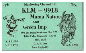 Postcard QSL Radio Card From Little Falls Minnesota KLM-9918 