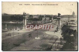 Old Postcard Panorama of Paris Pont Alexandre III