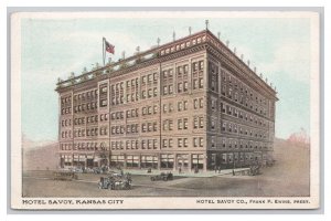 Kansas City Missouri Hotel Savoy Postcard c1915 Postmark