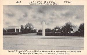 Laredo Texas Graf's Motel Duncan Hines Antique Postcard J73945