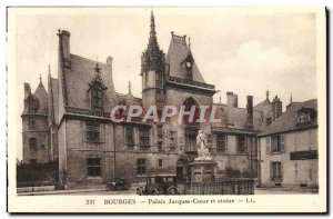 Old Postcard Bourges Palais Jacques Coeur And Statue