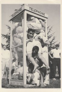 Telephone Box Fat People Crammed Record Breaking Attempt Postcard