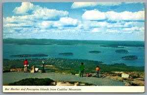 Postcard Cadillac Mountain ME c1960s Bar Harbor and Porcupine Islands