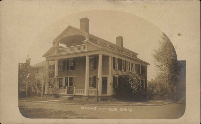 Somers Connecticut WP Fuller Mansion c1910 Real Photo Postcard ARCHITECTURE