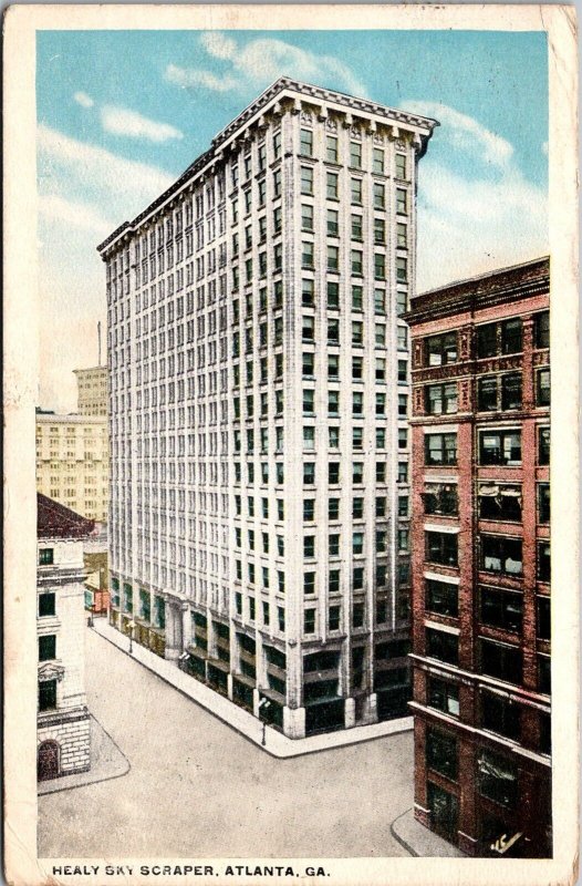 View of Healy Sky Scraper, Atlanta GA c1921 Vintage Postcard Q62