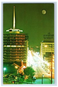 Vintage Moon Over Hollywood, California. Postcard P90E