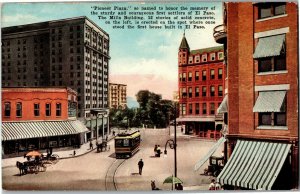 Pioneer Plaza, Mills Building, El Paso TX Vintage Postcard E49