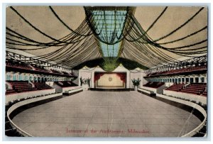 1914 Interior Of The Auditorium Upper Bench Milwaukee Wisconsin Posted Postcard